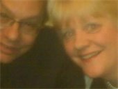 Loraine with Lewis Black