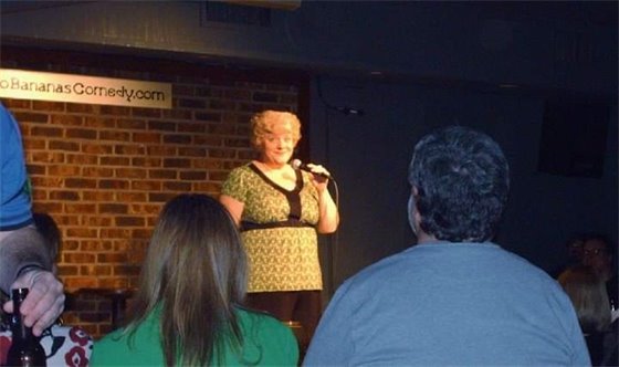 Loraine Braun performing standup