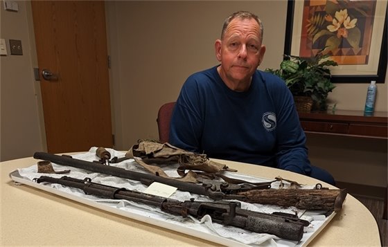 Chris Rabe with his discovery.