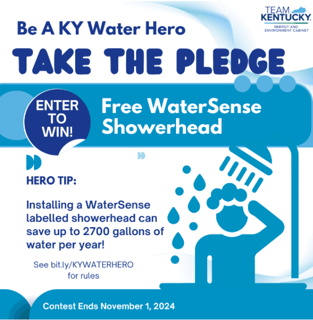Be a KY Water Hero Take the Pledge Enter to Win Free WaterSense Showerhead